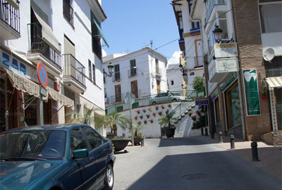 Torrox town - 5 mins walk from my village house to rent.