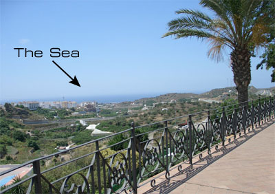 Torrox village, the view to the sea